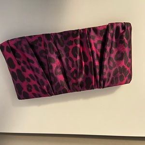 Pink cheetah clutch
